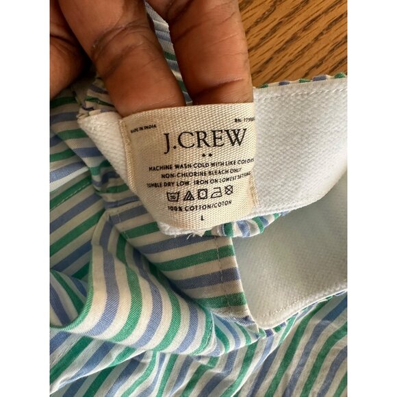 J.Crew Mens Green & Blue Striped Cotton Boxer Boxers Size L Underwear - Picture 4 of 4
